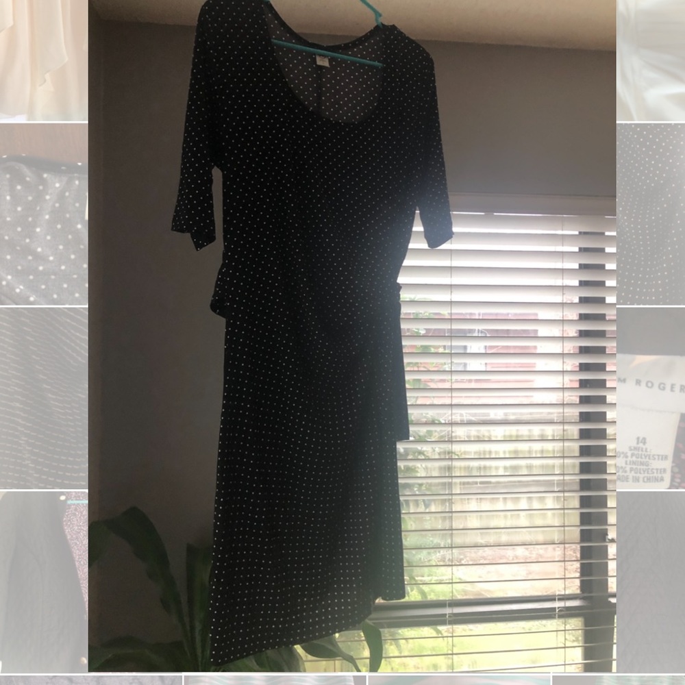 Black and white maternity wrap dress